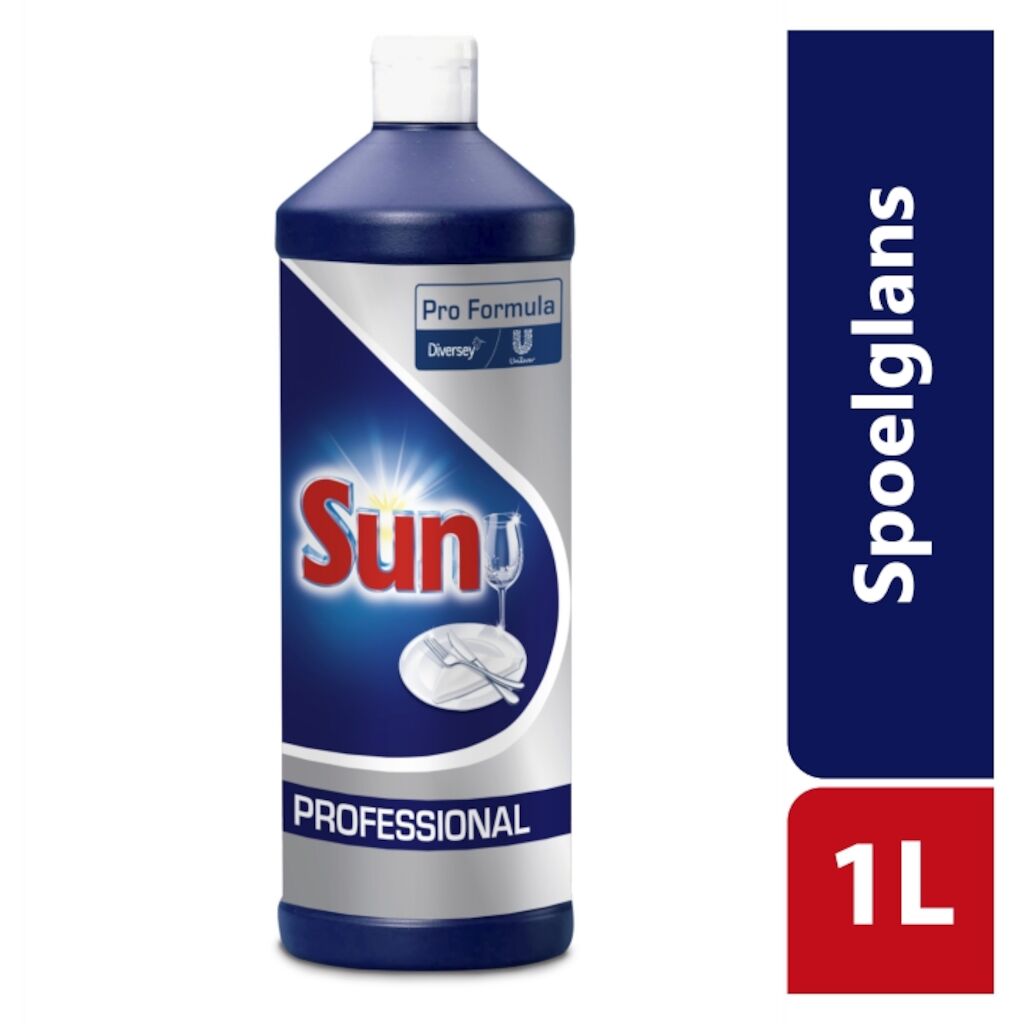Sun Pro Formula Spoelglans 6x1L - Spoelglansmiddel, geschikt voor huishoudelijke afwasmachines.